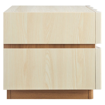 Isola 2-Drawer Nightstand – Modern Bedside Table with Storage in Wood Finish