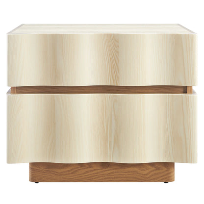 Isola 2-Drawer Nightstand – Modern Bedside Table with Storage in Wood Finish