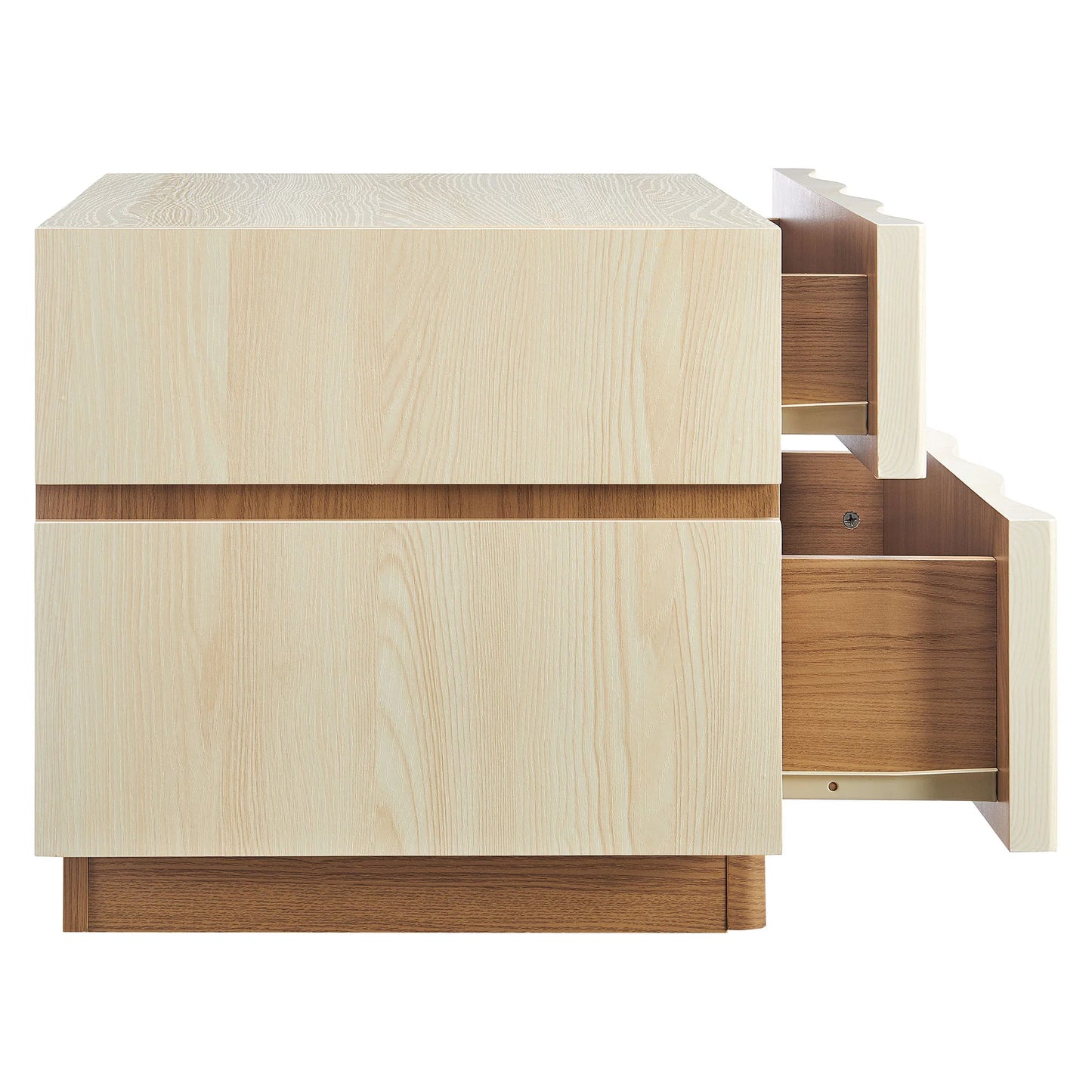 Isola 2-Drawer Nightstand – Modern Bedside Table with Storage in Wood Finish