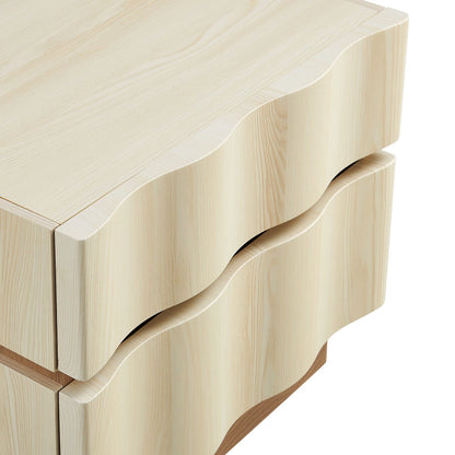 Isola 2-Drawer Nightstand – Modern Bedside Table with Storage in Wood Finish