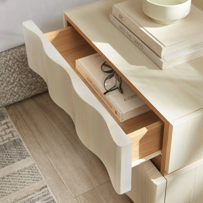 Isola 2-Drawer Nightstand – Modern Bedside Table with Storage in Wood Finish