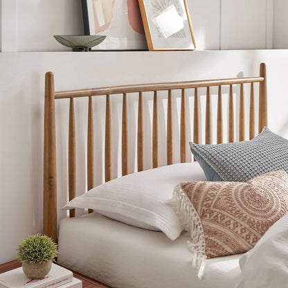 Zane Spindle Bed in Light Oak