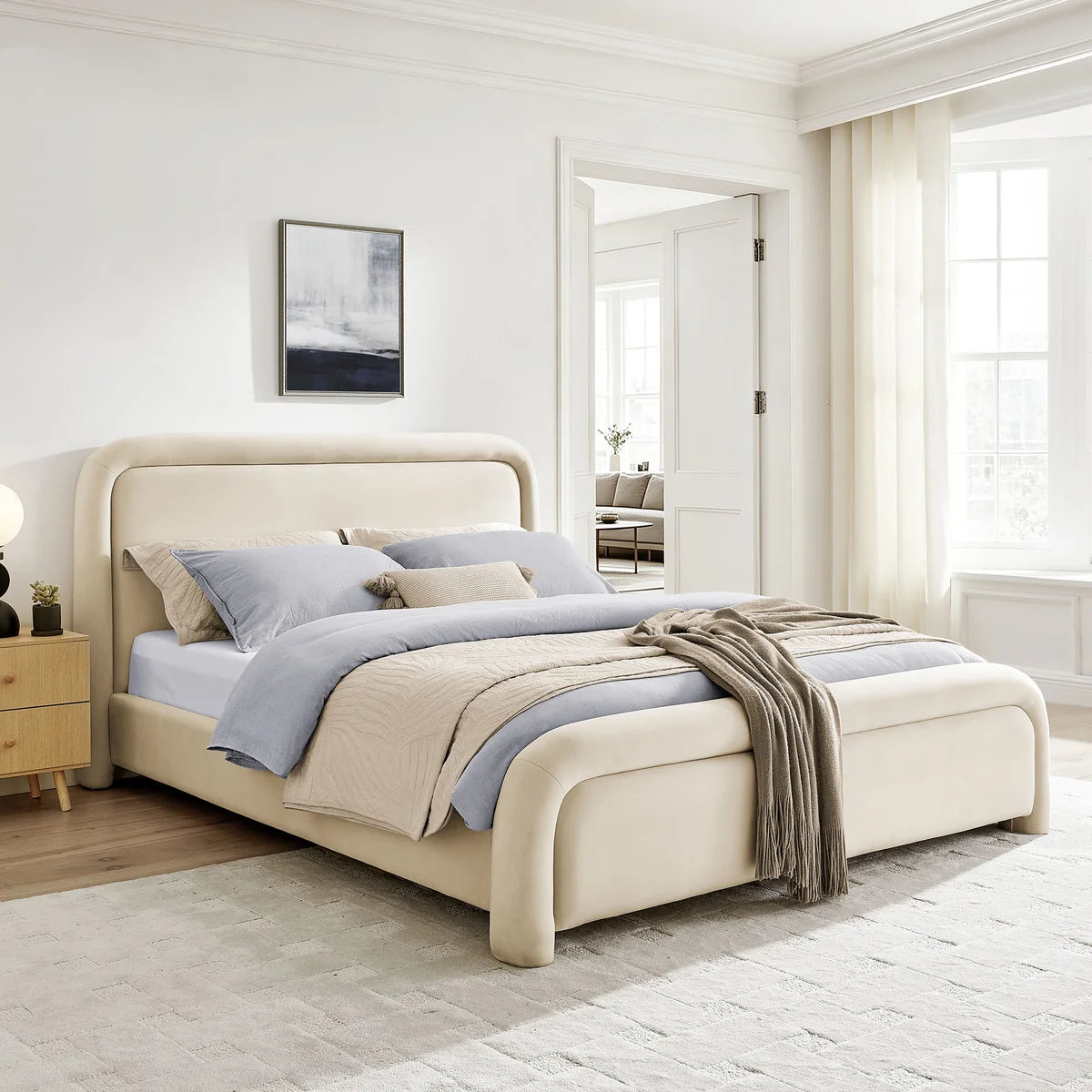 Beck Queen Performance Velvet Platform Bed