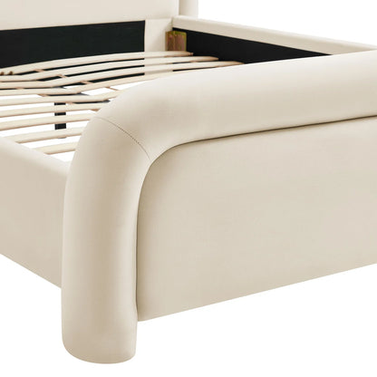 Beck King Performance Velvet Platform Bed