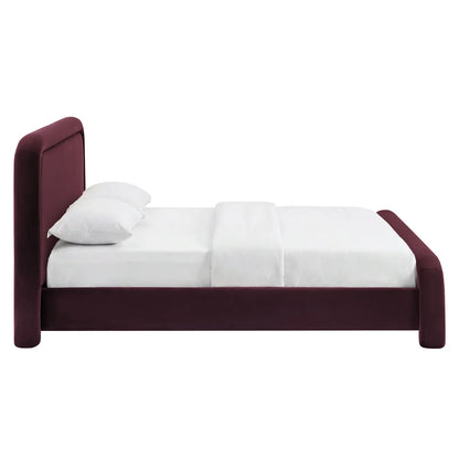 Beck King Performance Velvet Platform Bed