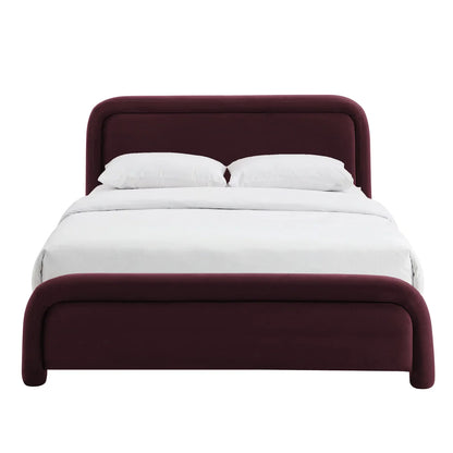 Beck King Performance Velvet Platform Bed