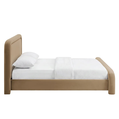 Beck King Performance Velvet Platform Bed