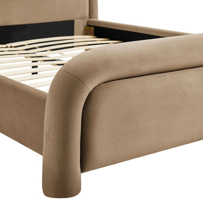 Beck King Performance Velvet Platform Bed