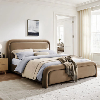 Beck King Performance Velvet Platform Bed