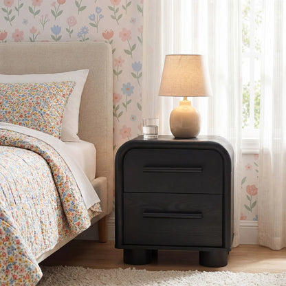 Bellamy Curved 2‑Drawer Nightstand