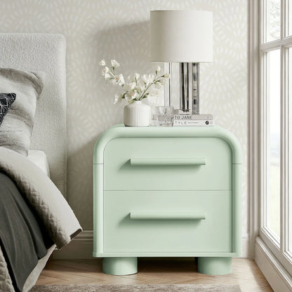Bellamy Curved 2‑Drawer Nightstand