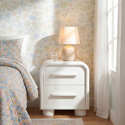 Bellamy Curved 2‑Drawer Nightstand