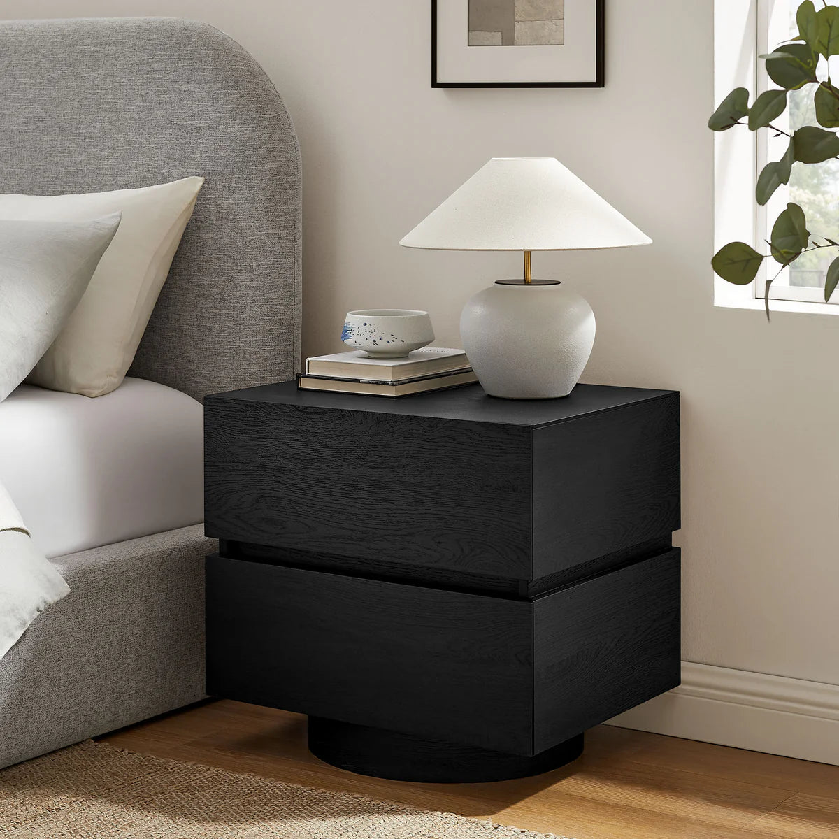 Koval Floating Pedestal 2‑Drawer Nightstand