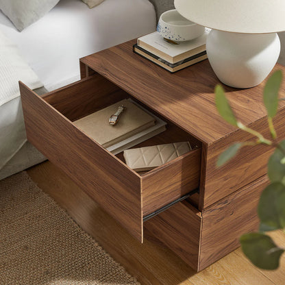 Koval Floating Pedestal 2‑Drawer Nightstand