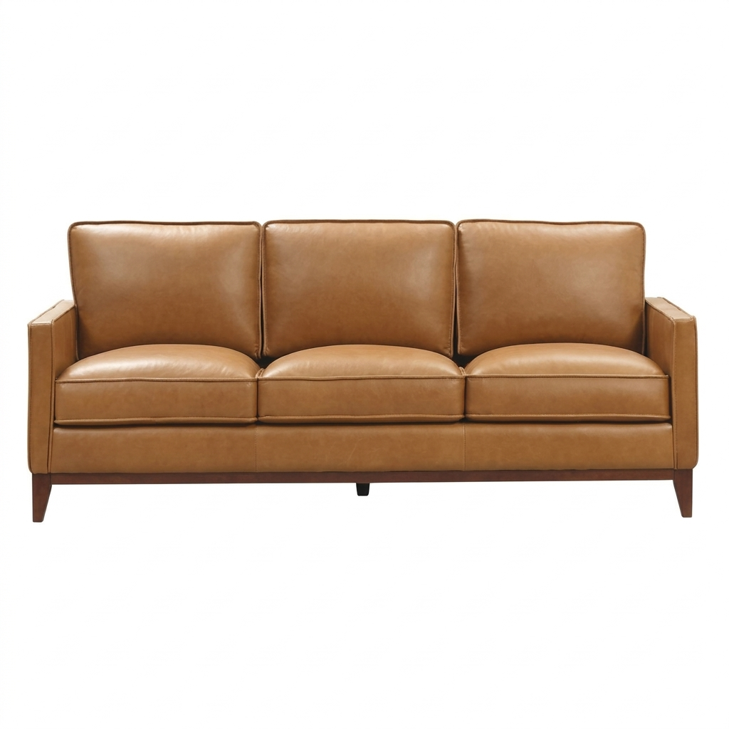 Naylor Brown Italian Leather Split Sofa