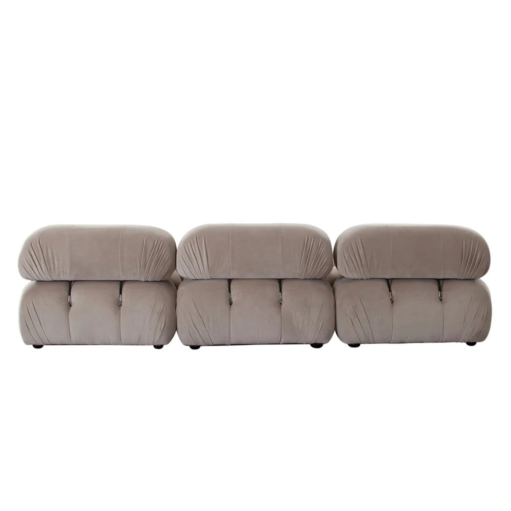 Paloma 3PC Modular Sofa in Mink Tan Velvet – Stylish & Comfortable