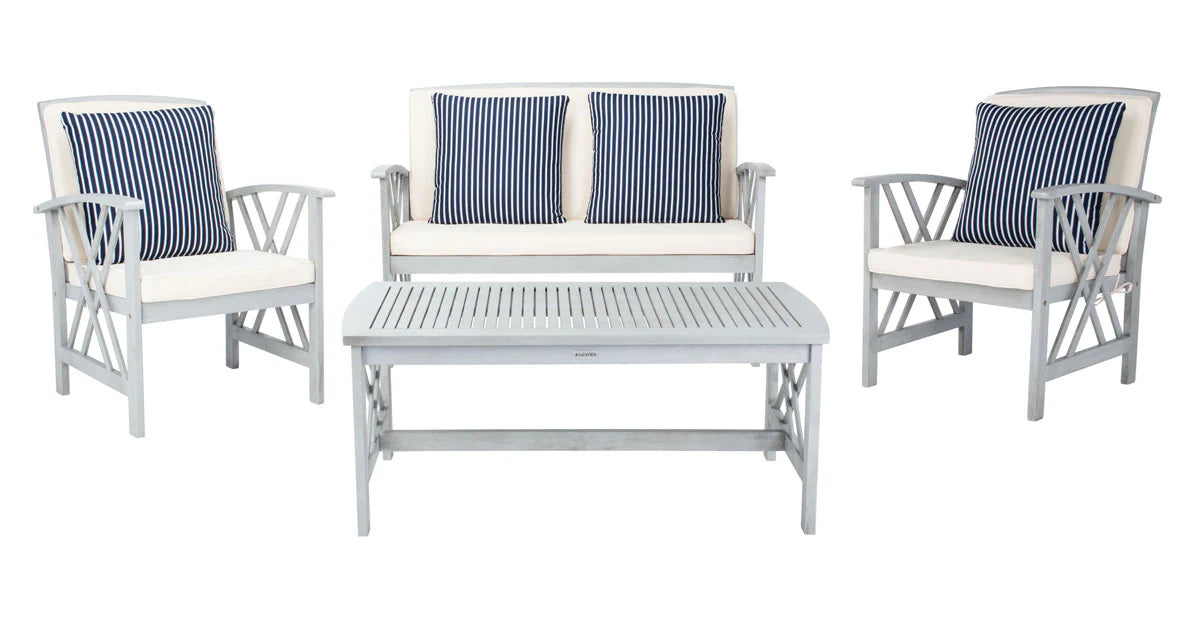 Fontana 4-Piece Outdoor Living Set - Elegant and Comfortable Patio Furniture for Stylish Outdoor Entertaining