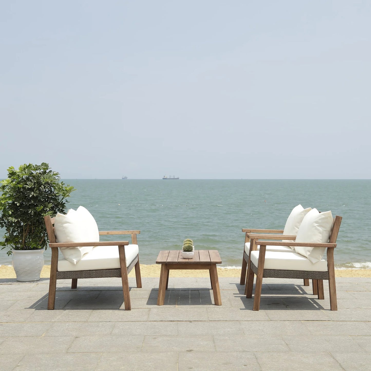 Reid 4-Piece Outdoor Living Set - Stylish and Comfortable Patio Furniture for Relaxed Outdoor Gatherings