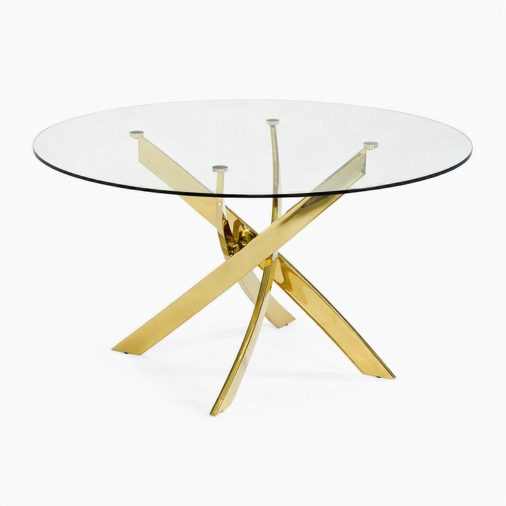 Pyrite Round Glass Dining Table