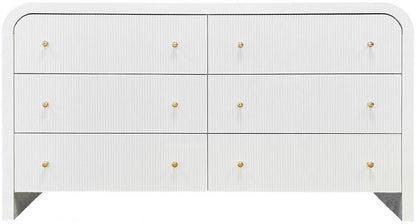 Liabella 6 Drawer Curved Dresser – Elegant Modern Storage Solution for Bedroom