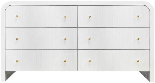 Liabella 6 Drawer Curved Dresser – Elegant Modern Storage Solution for Bedroom