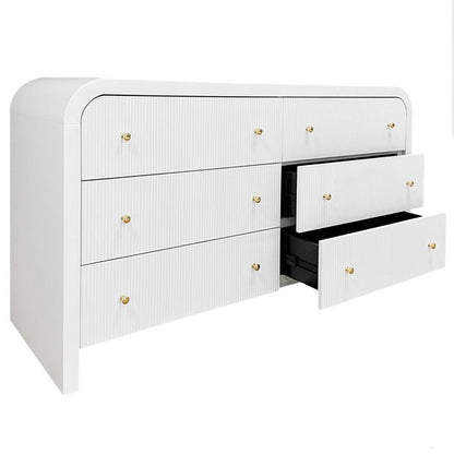 Liabella 6 Drawer Curved Dresser – Elegant Modern Storage Solution for Bedroom