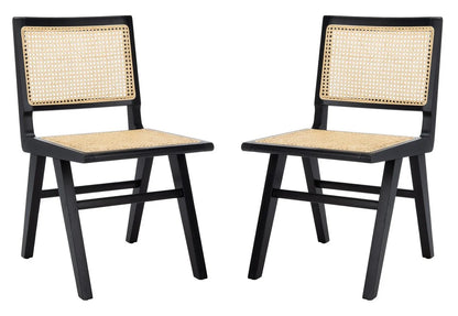 Hattie Elegant Cane Dining Chair Set of 2 - Stylish and Comfortable Seating for Contemporary Dining Spaces
