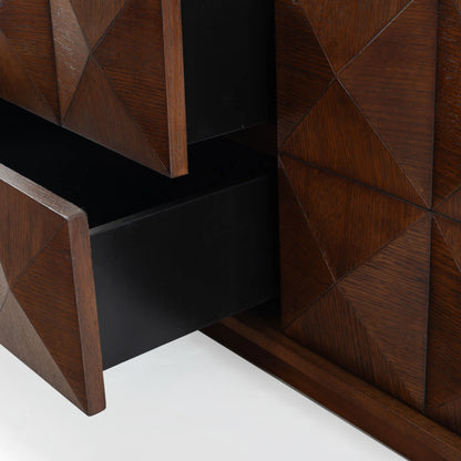 Patty 4-Door Wood Media Stand - Stylish and Functional Storage Solution for Your Entertainment Space