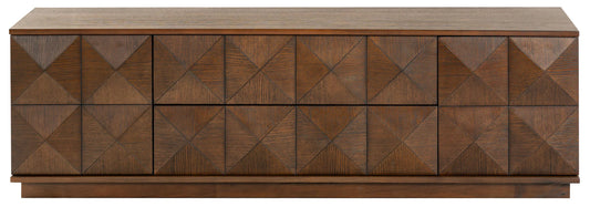 Patty 4-Door Wood Media Stand - Stylish and Functional Storage Solution for Your Entertainment Space