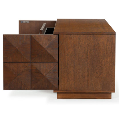 Patty 4-Door Wood Media Stand - Stylish and Functional Storage Solution for Your Entertainment Space