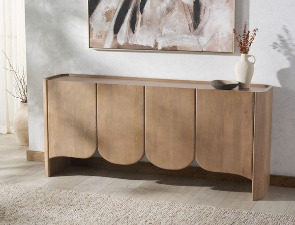 Howie 4-Door Wood Sideboard – Spacious Modern Storage Cabinet with Sleek Natural Finish