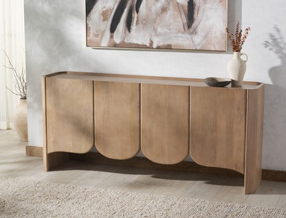 Howie 4-Door Wood Sideboard – Spacious Modern Storage Cabinet with Sleek Natural Finish