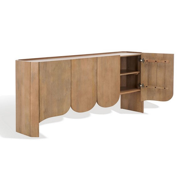 Howie 4-Door Wood Sideboard – Spacious Modern Storage Cabinet with Sleek Natural Finish