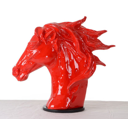Modrest SZ0002 - Modern Red Horse Head Sculpture