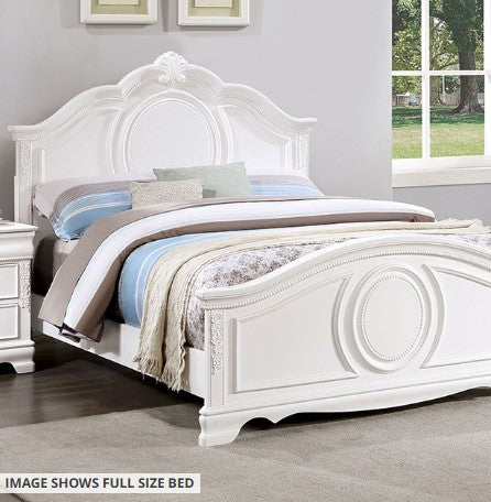 Alecia Transitional Crown Holding White Bed