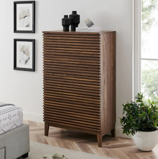 Render Mid-Century 5-Drawer Dresser Chest for Elegant Bedroom Storage and Organization Solutions DISC