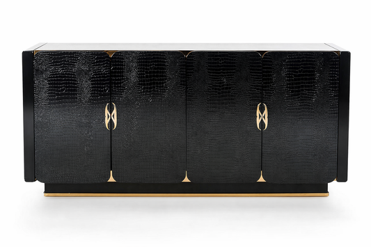 Talin Black Crocodile and Rose Gold Buffet
