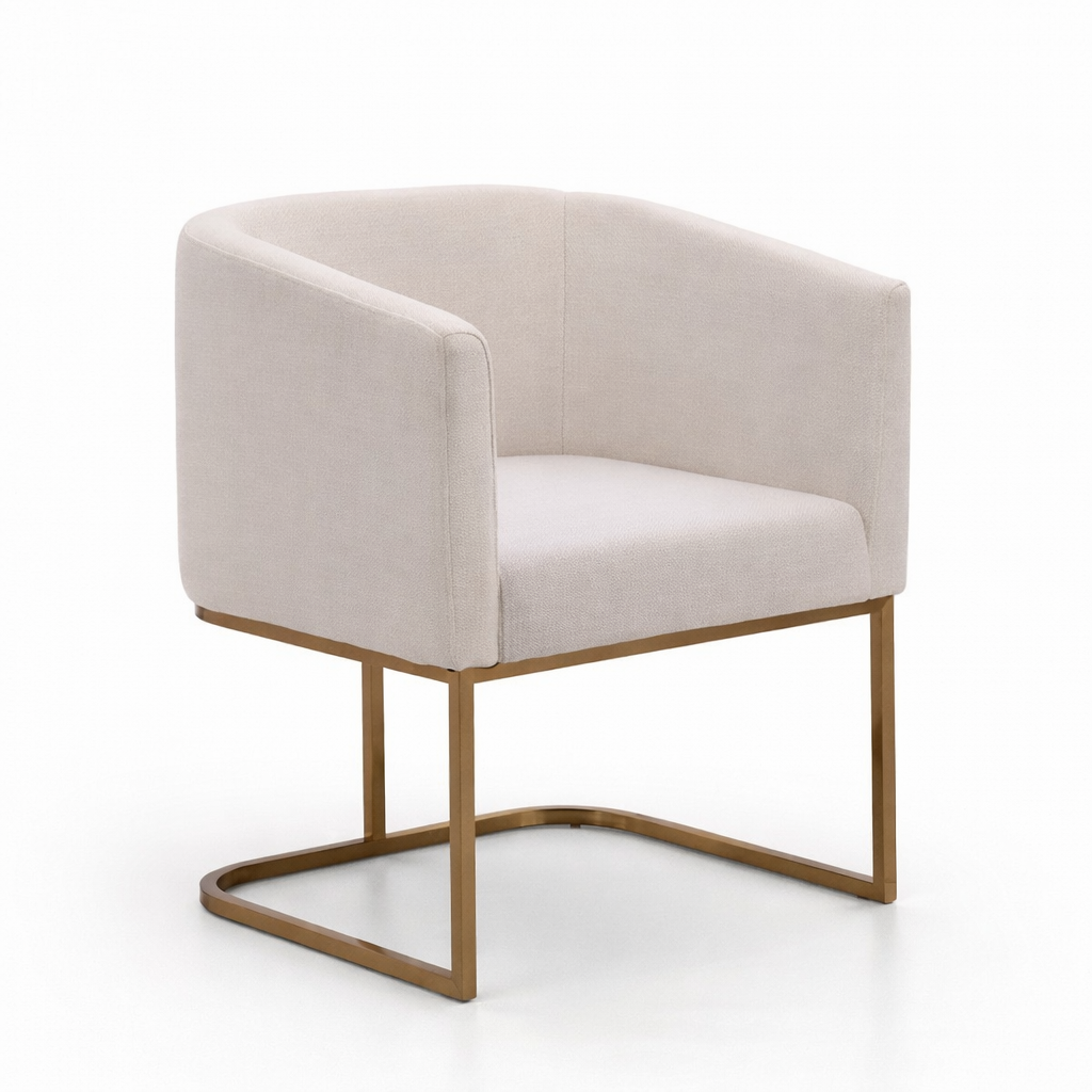 Yukon White and Antique Brass Dining Chair
