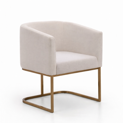 Yukon White and Antique Brass Dining Chair