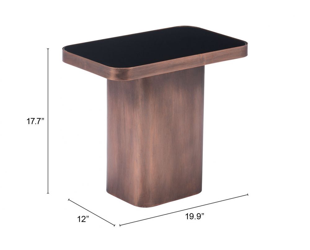 Marcos Side Table Black & Antique Bronze