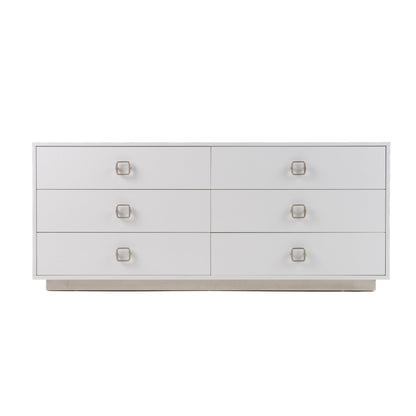Victoria White Crocodile Six-Drawer Dresser