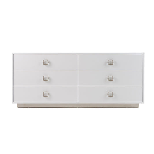 Victoria White Crocodile Six-Drawer Dresser