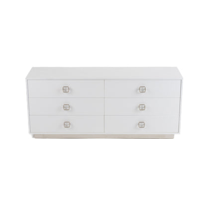 Victoria White Crocodile Six-Drawer Dresser