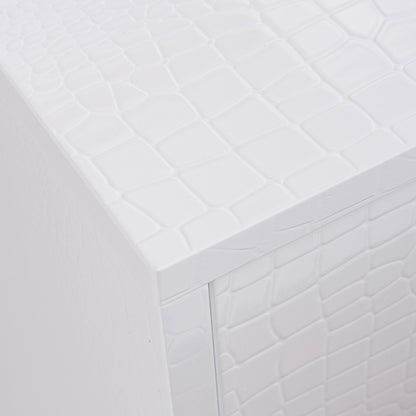 Victoria White Crocodile Six-Drawer Dresser