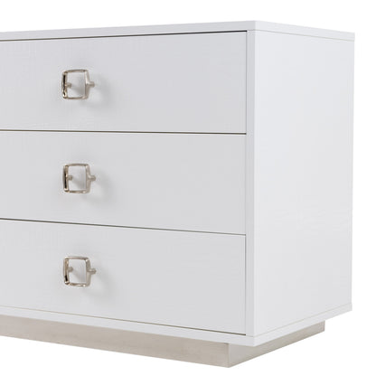 Victoria White Crocodile Six-Drawer Dresser