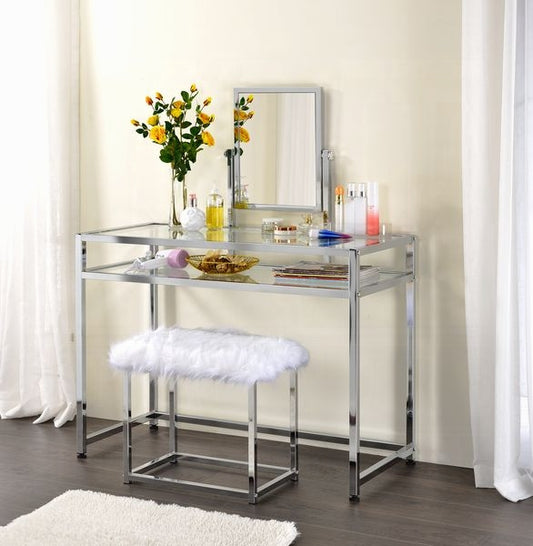 Coleen Chrome Finish Vanity Set