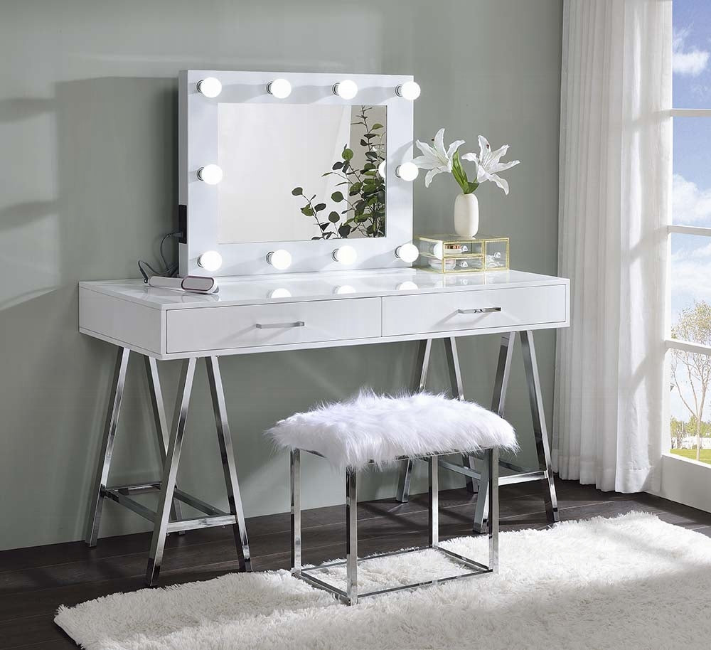 Avery Accent White Finish Mirror