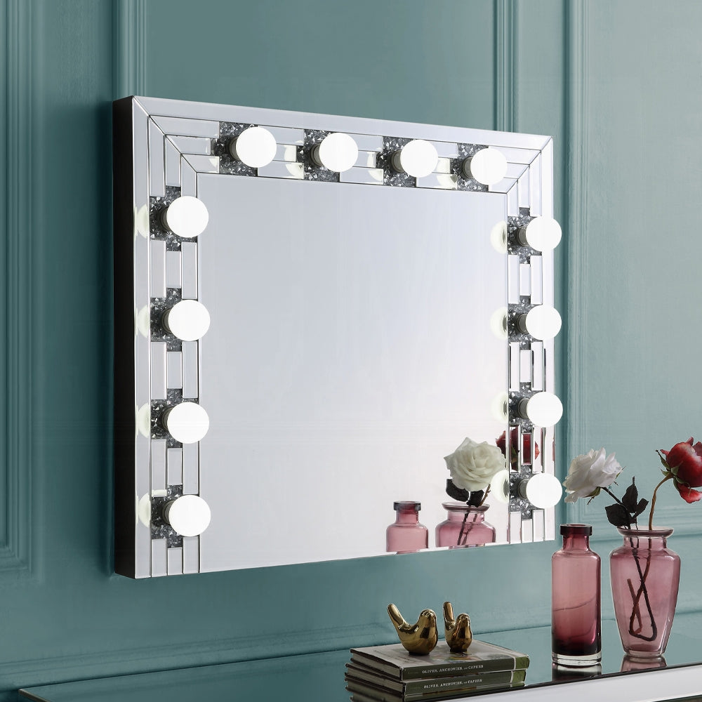 Noralie Accent Mirrored & Faux Diamonds Mirror