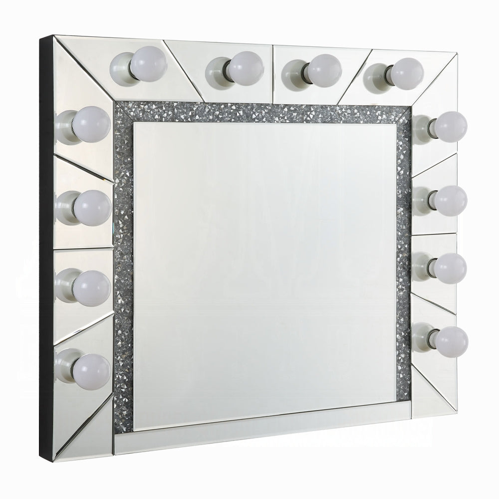 Noralie Mirrored & Faux Diamonds Accent Mirror