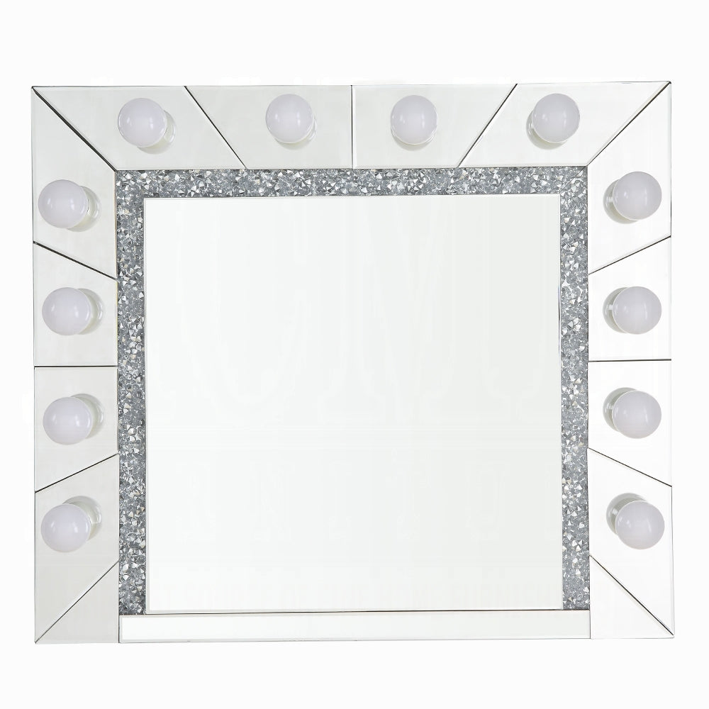 Noralie Mirrored & Faux Diamonds Accent Mirror